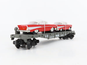 O Gauge 3-Rail MTH RailKing Semi-Scale 30-7610 Flat Car #1957 w/ Ertl '57 Chevys