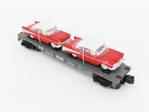 O Gauge 3-Rail MTH RailKing Semi-Scale 30-7610 Flat Car #1957 w/ Ertl '57 Chevys
