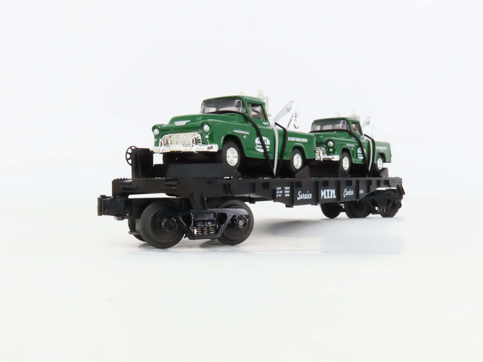 O27 3-Rail MTH RailKing 30-7615 Service Center Flat Car 1955 w/Ertl '55 Wreckers