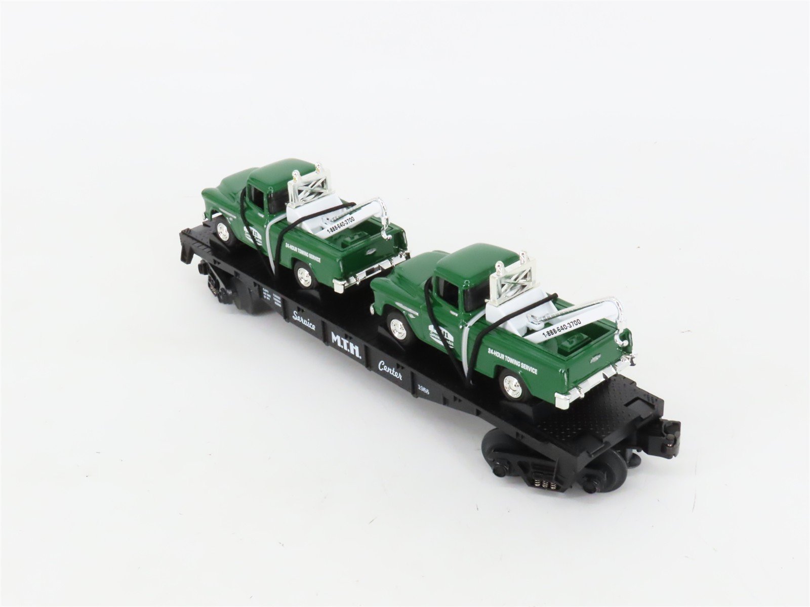 O27 3-Rail MTH RailKing 30-7615 Service Center Flat Car 1955 w/Ertl '55 Wreckers