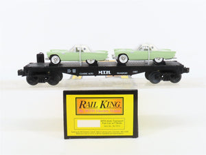 O27 Gauge 3-Rail MTH RailKing 30-7613 Classic Auto Flat Car #1957 w/ T-Birds