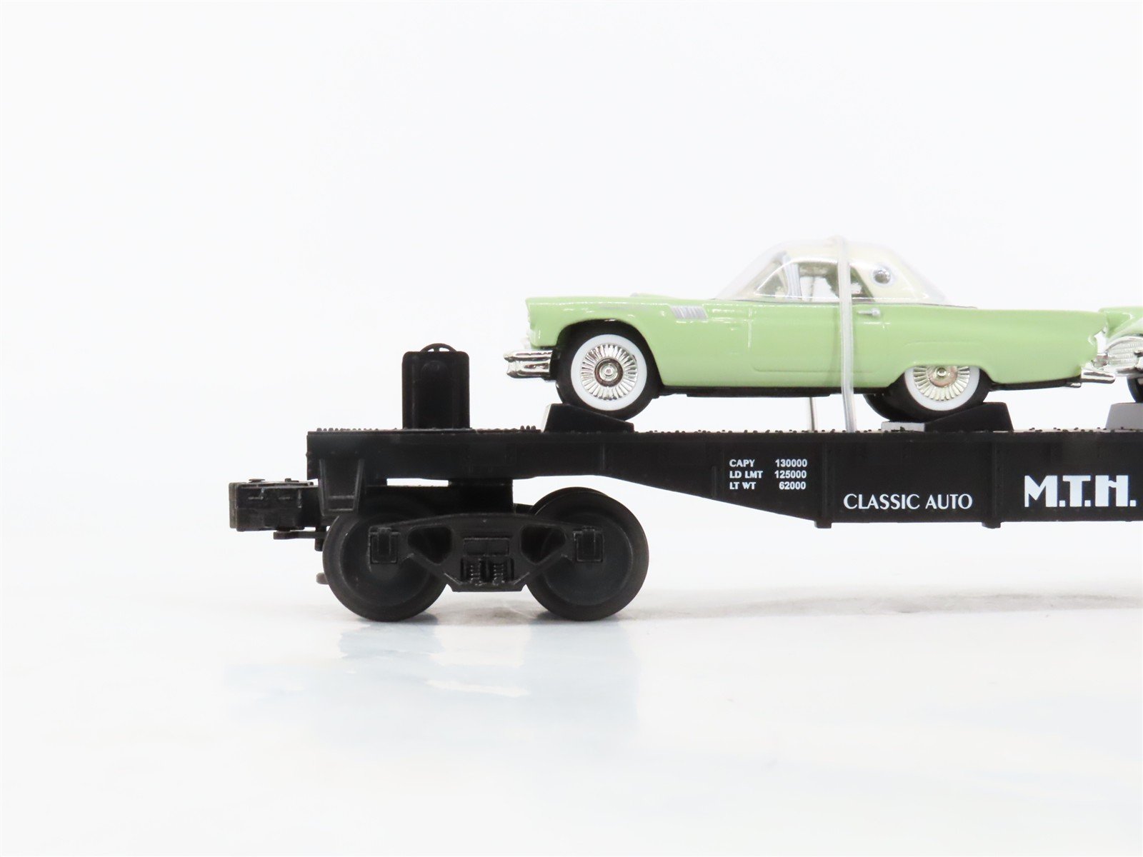 O27 Gauge 3-Rail MTH RailKing 30-7613 Classic Auto Flat Car #1957 w/ T-Birds