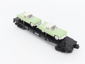 O27 Gauge 3-Rail MTH RailKing 30-7613 Classic Auto Flat Car #1957 w/ T-Birds