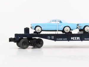 O27 Gauge 3-Rail MTH RailKing 30-7617 Flat Car #1964 w/ Ertl '64 Mustangs