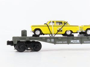 O27 Gauge 3-Rail MTH RailKing 30-7625 Classic Auto Flat Car w/ Ertl '59 Taxis