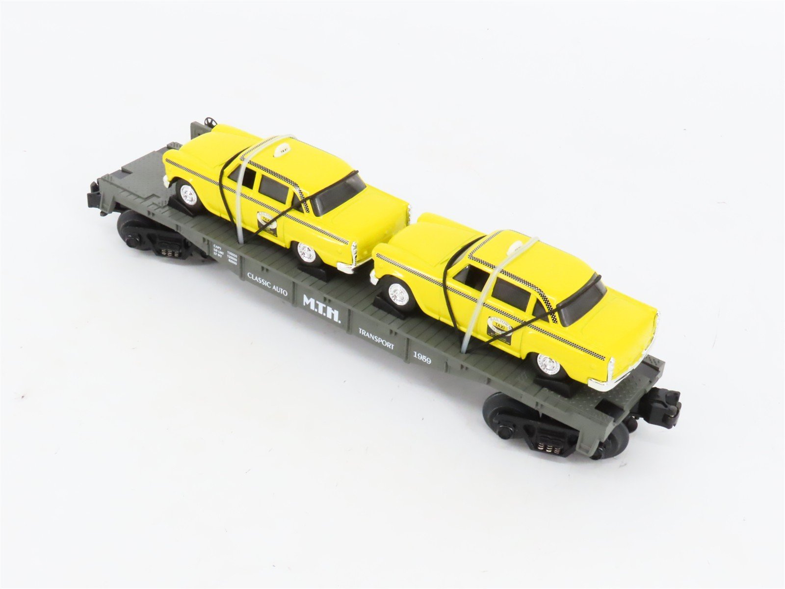 O27 Gauge 3-Rail MTH RailKing 30-7625 Classic Auto Flat Car w/ Ertl '59 Taxis