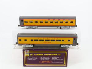 O Gauge 3-Rail MTH MT-6119 UP Union Pacific 60' Aluminum Passenger 2-Car Set