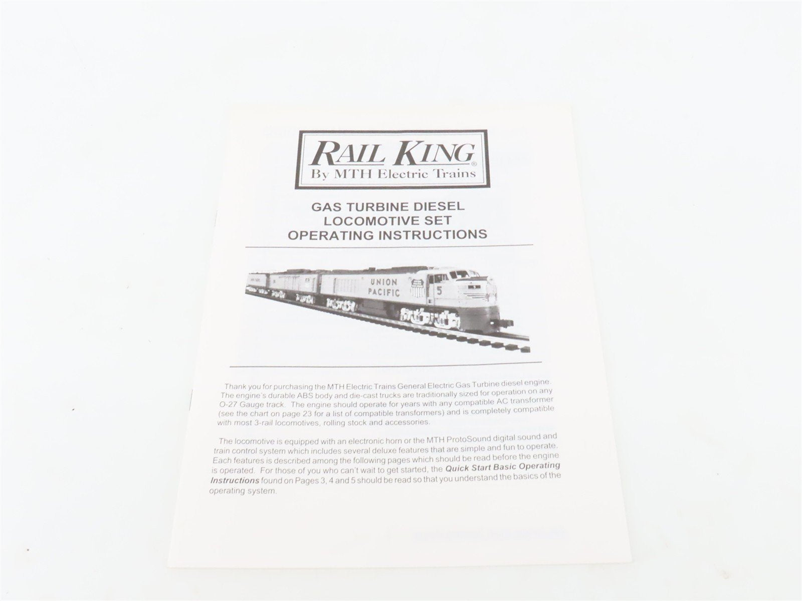 O Gauge 3-Rail MTH 30-2009LP UP Union Pacific Gas Turbine Diesel Engine Set