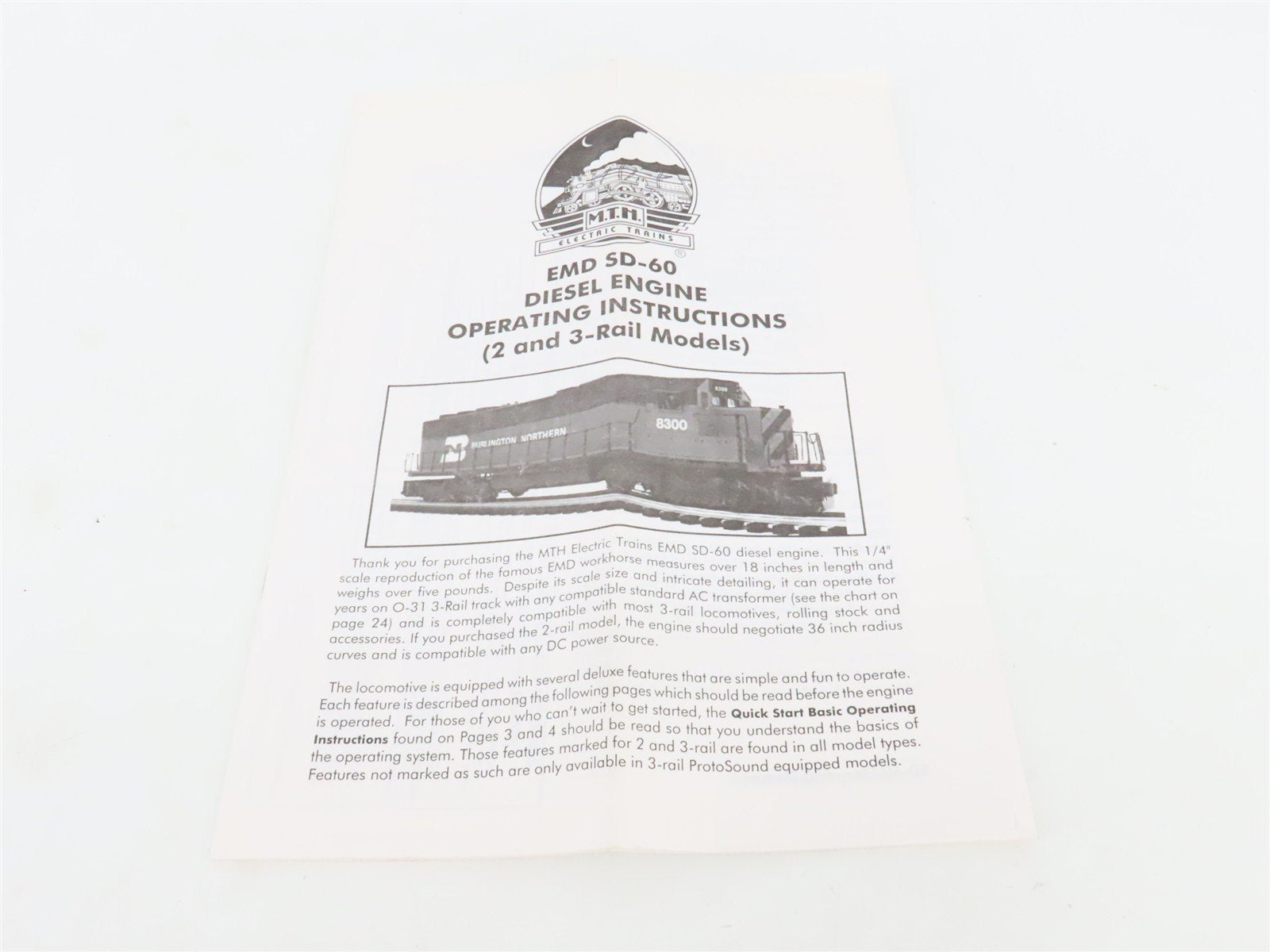 O Gauge 3-Rail MTH MT-2119L EMD Demonstrator SD60 Diesel Locomotive #EMD2