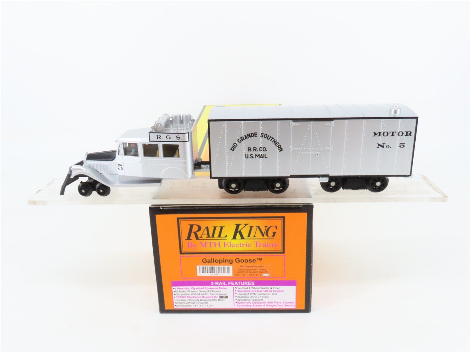 O Gauge 3-Rail MTH 30-2154-1 Rio Grande Southern Galloping Goose #5 w/Sound