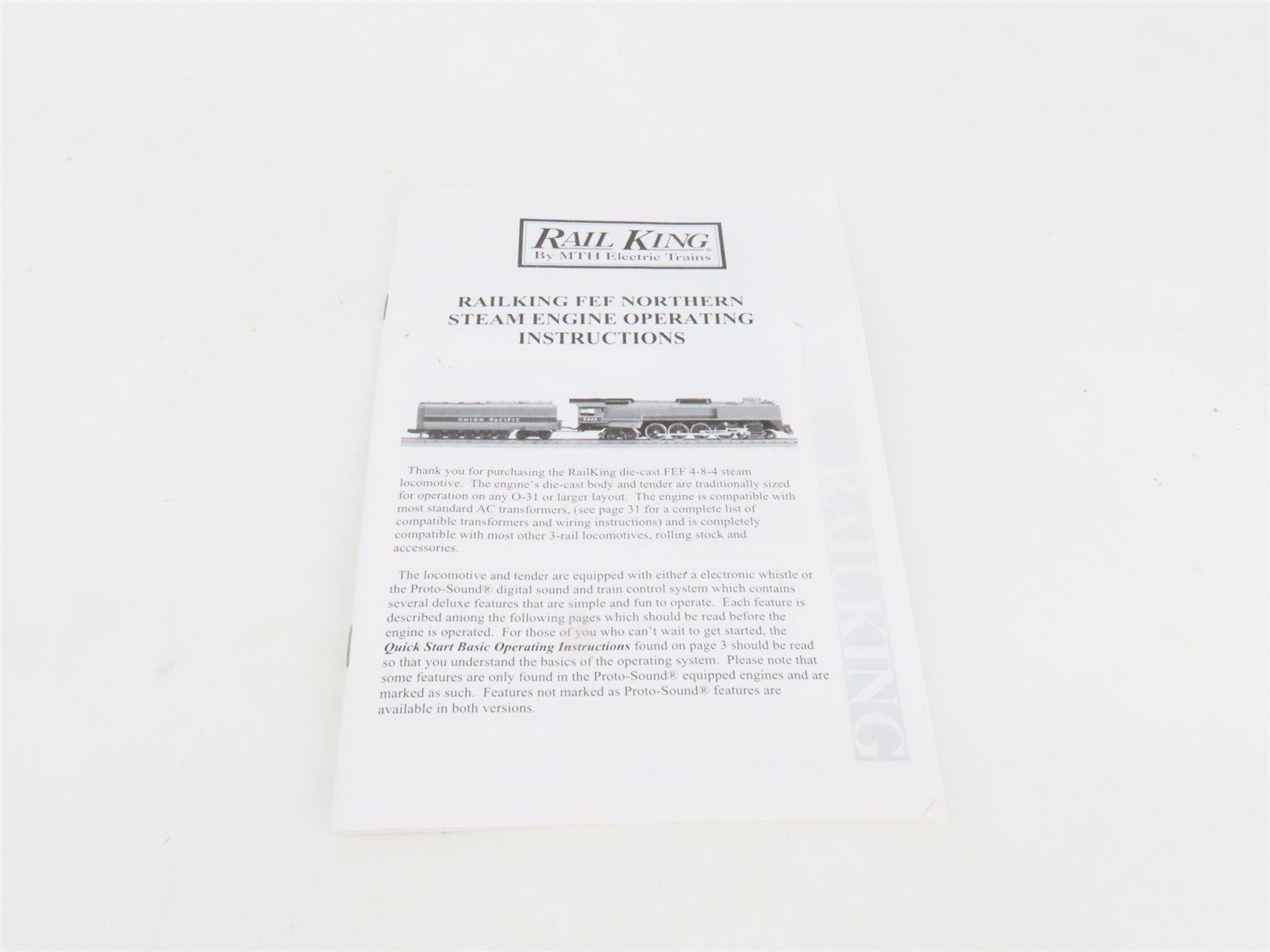 O Gauge 3-Rail MTH RailKing 30-1151-1 UP 4-8-4 FEF Northern Steam #8444 w/ Sound