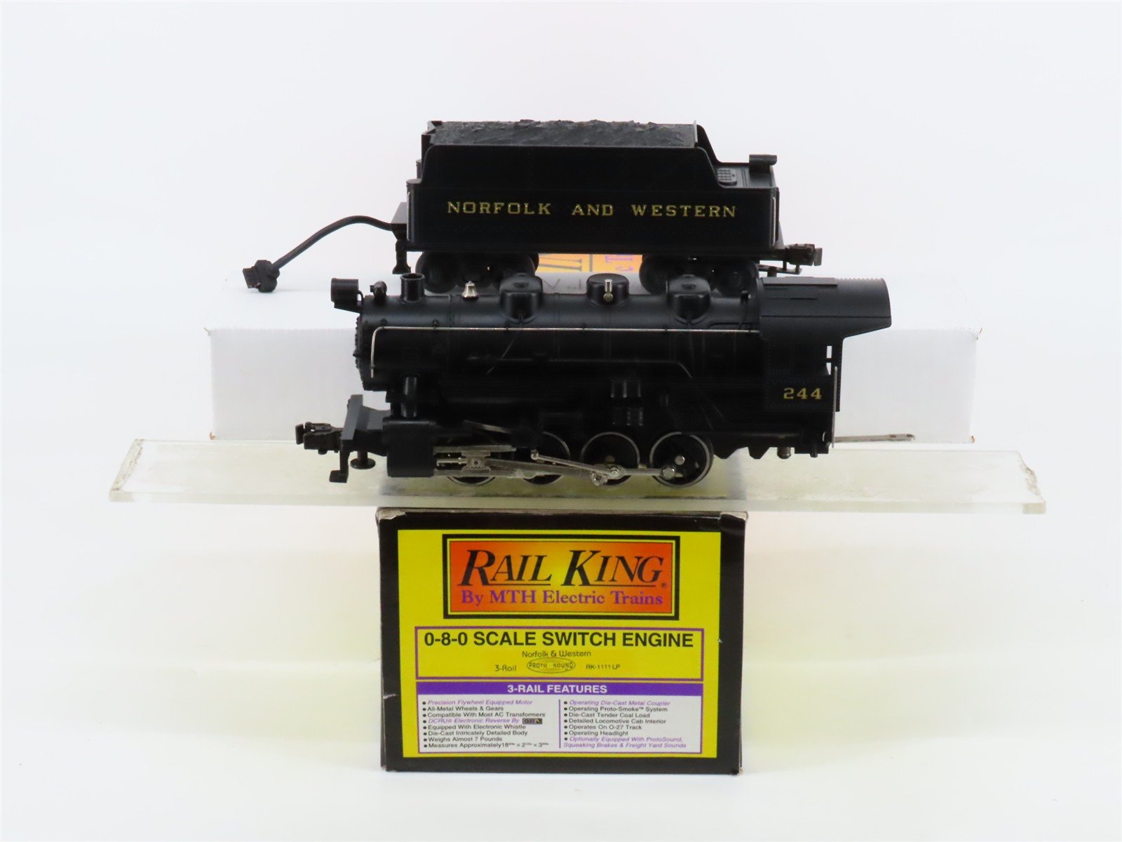 O Gauge 3-Rail MTH RailKing RK-1111LP N&W 0-8-0 Steam Switcher #244 w/ Sound