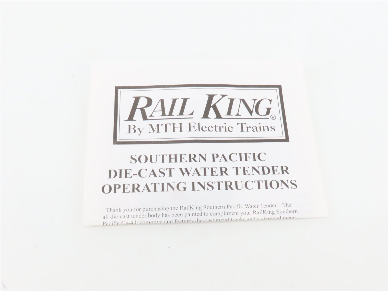 O27 Gauge 3-Rail MTH RailKing 30-1126 Unlettered SP 