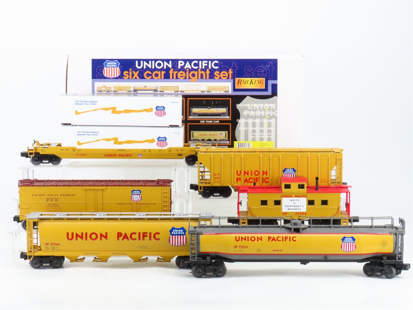 O Gauge 3-Rail MTH Rail King 30-7005 UP Union Pacific Assorted Freight 6-Car Set
