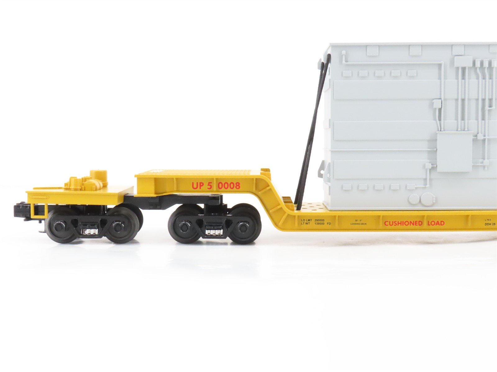 O Gauge 3-Rail MTH 20-98106 UP Union Pacific 75' Flat Car #50008 w/ Transformer