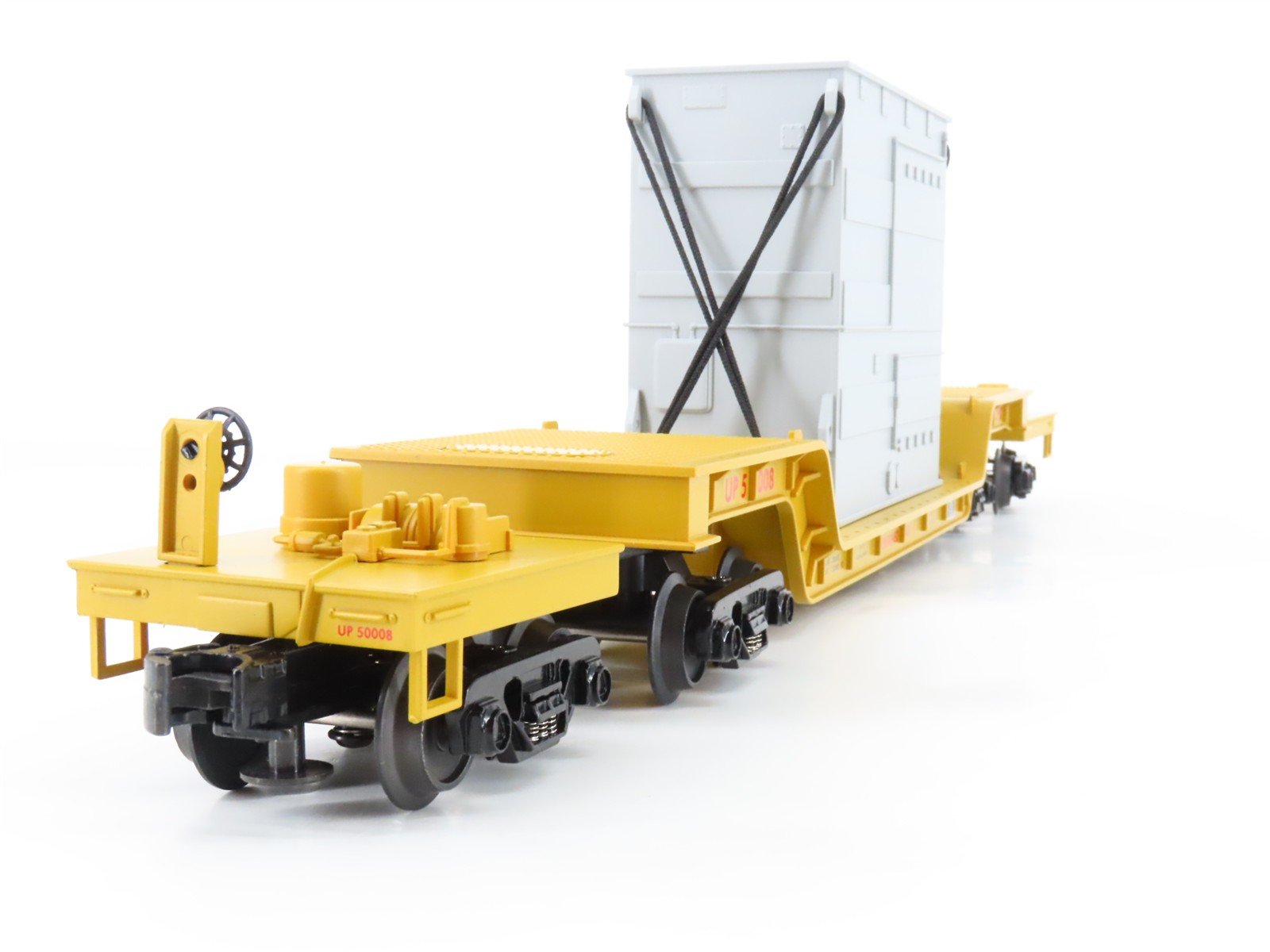 O Gauge 3-Rail MTH 20-98106 UP Union Pacific 75' Flat Car #50008 w/ Transformer