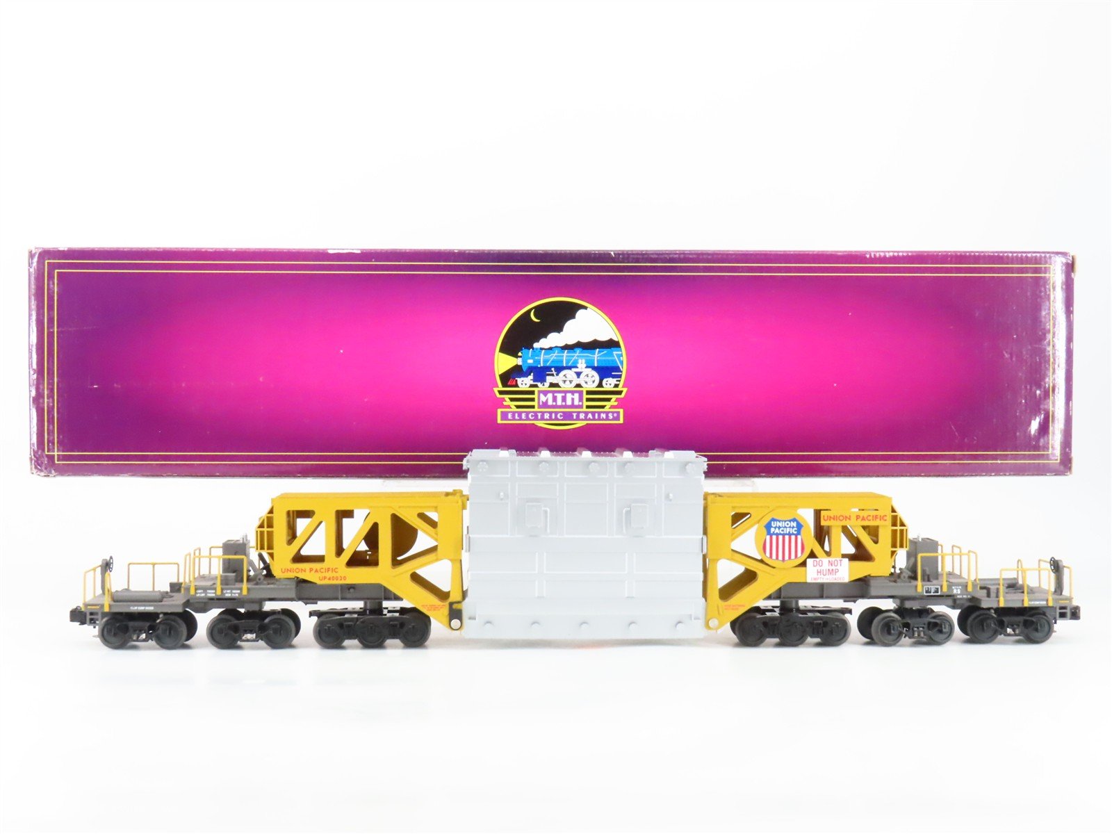O Gauge 3-Rail MTH 20-98325 UP Union Pacific Railroad Schnabel Flat Car #40020