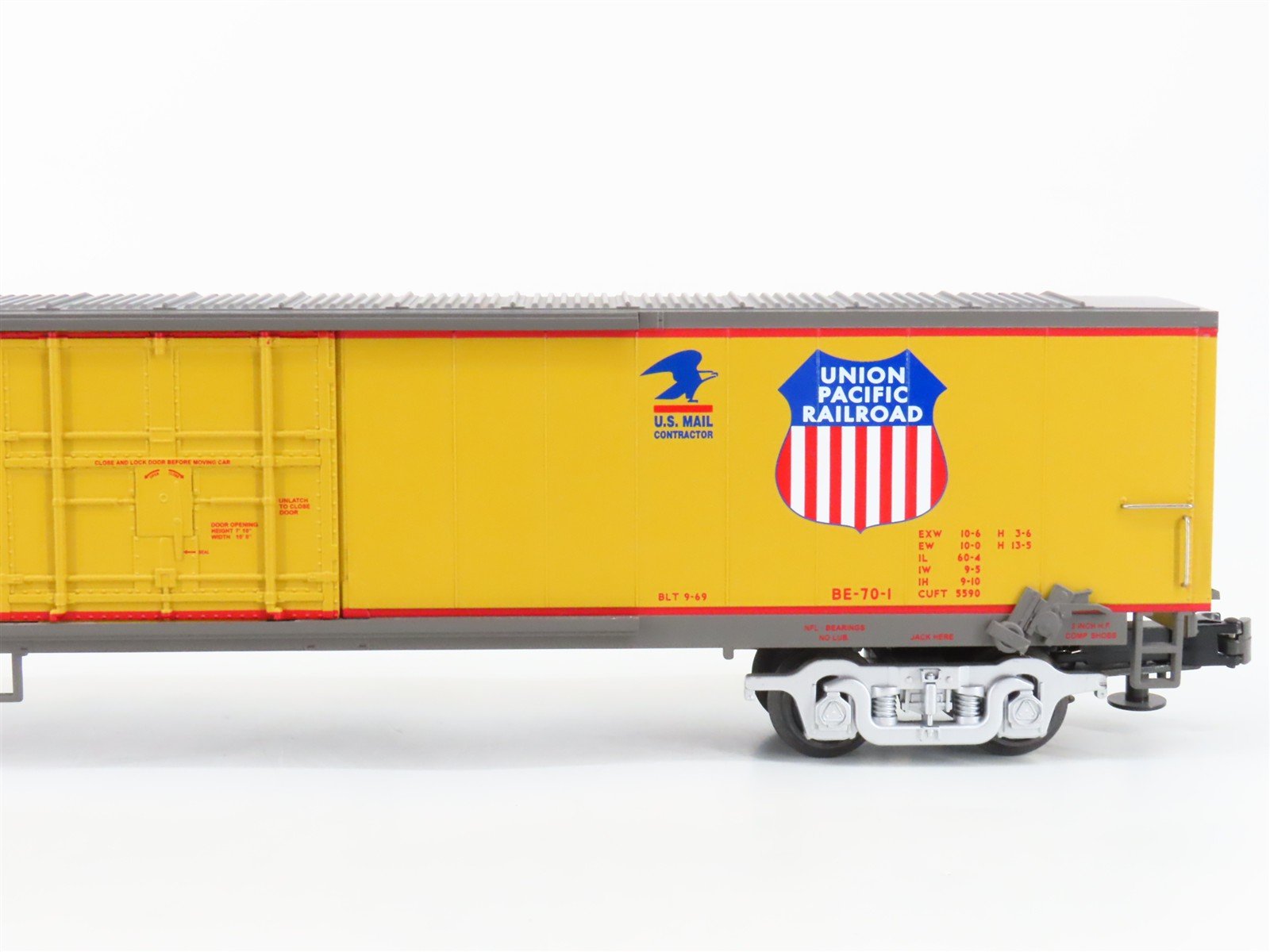 O Gauge 3-Rail MTH 20-93053 UP Union Pacific Railroad 61' Mail Box Car #9367