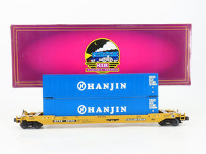 O 3-Rail MTH 20-95004 DTTX Trailer Train Husky Stack Car #56148 w/ 2 Containers