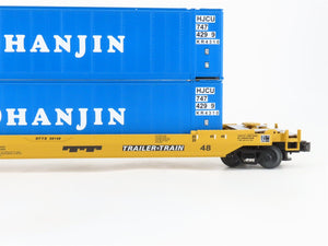 O 3-Rail MTH 20-95004 DTTX Trailer Train Husky Stack Car #56148 w/ 2 Containers