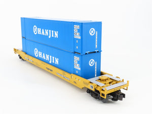 O 3-Rail MTH 20-95004 DTTX Trailer Train Husky Stack Car #56148 w/ 2 Containers