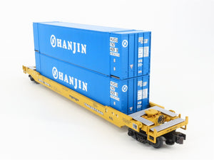O 3-Rail MTH 20-95004 DTTX Trailer Train Husky Stack Car #56148 w/ 2 Containers