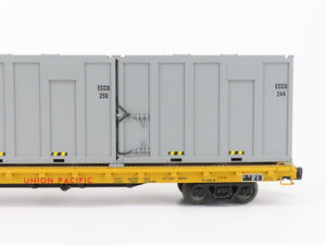 O Gauge 3-Rail MTH 20-98888 UP Union Pacific Flat Car #52042 w/ Trash Containers
