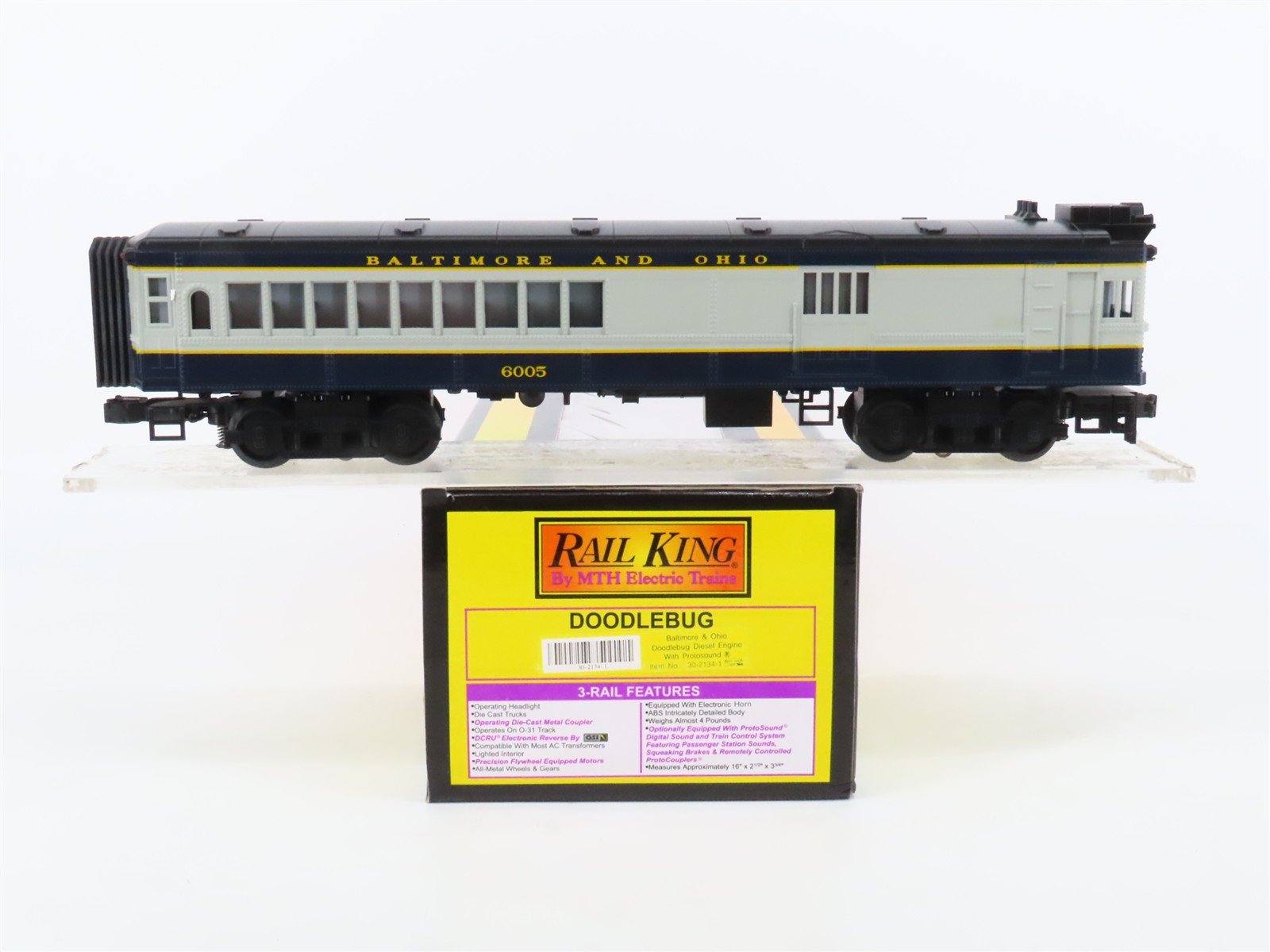 O Gauge 3-Rail MTH 30-2134-1 B&O Baltimore & Ohio Doodlebug #6005 w/Sound