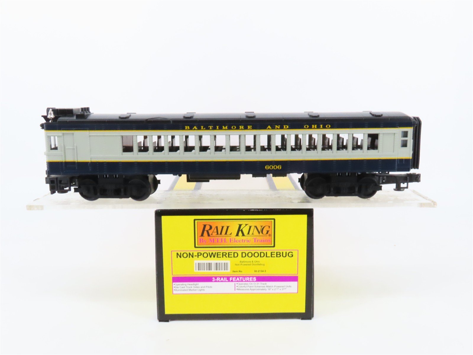 O Gauge 3-Rail MTH 30-2134-3 B&O Baltimore & Ohio Doodlebug #6006 UNPOWERED