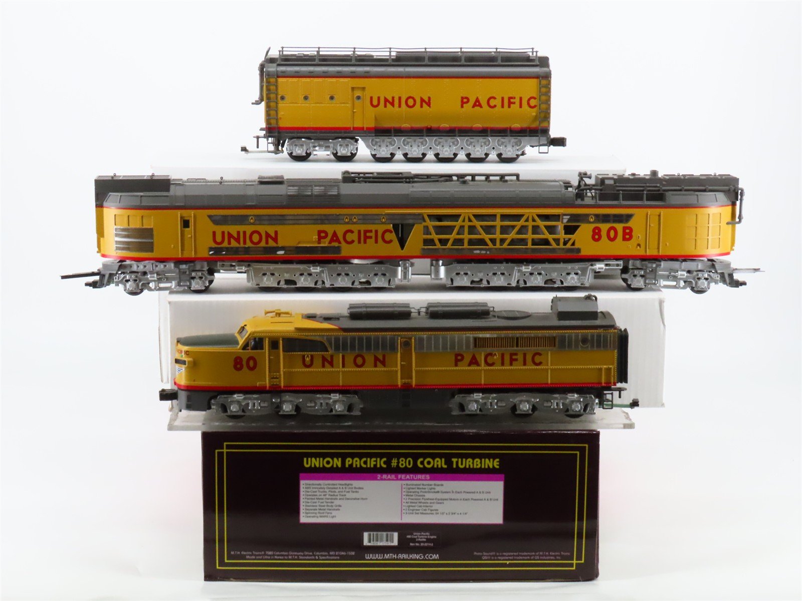 O Gauge 3-Rail MTH 20-2214-2 UP Union Pacific Coal Turbine Locomotive #80