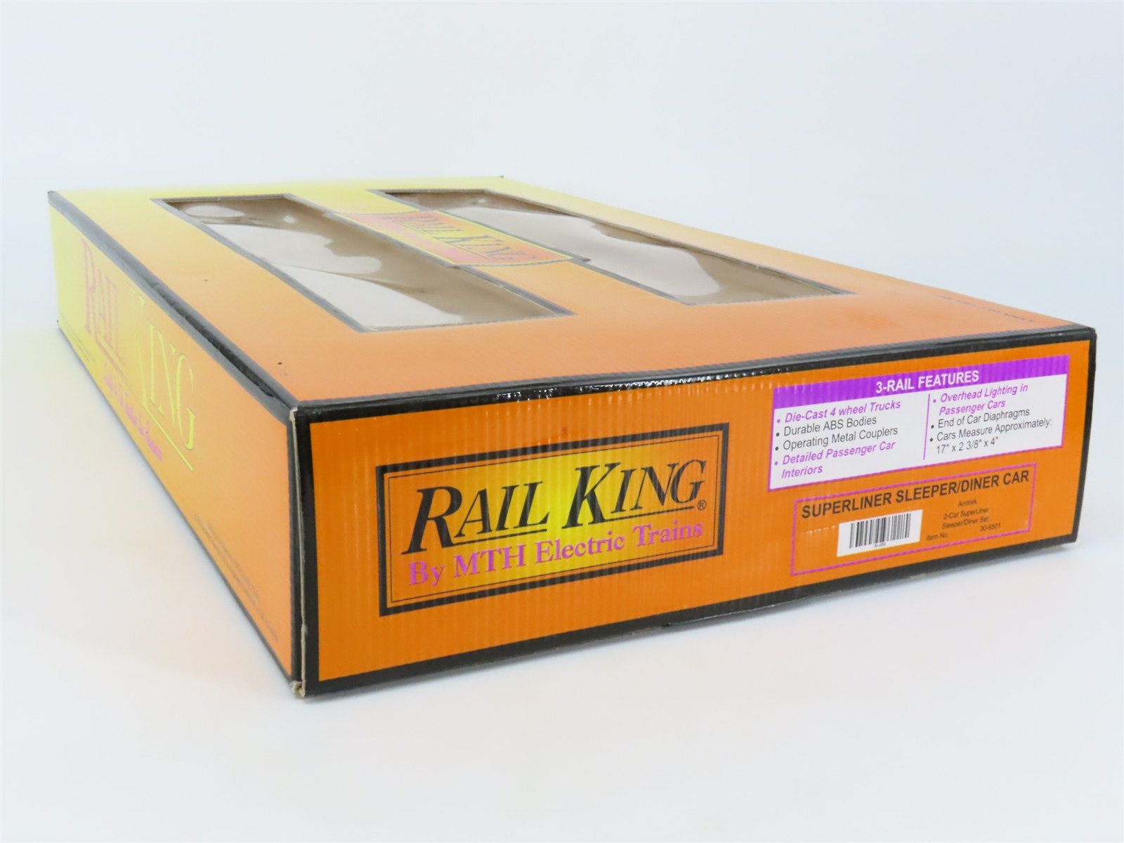 O 3-Rail MTH Rail King 60-6501 Amtrak Superliner Sleeper/Diner Passengers 2-Pack