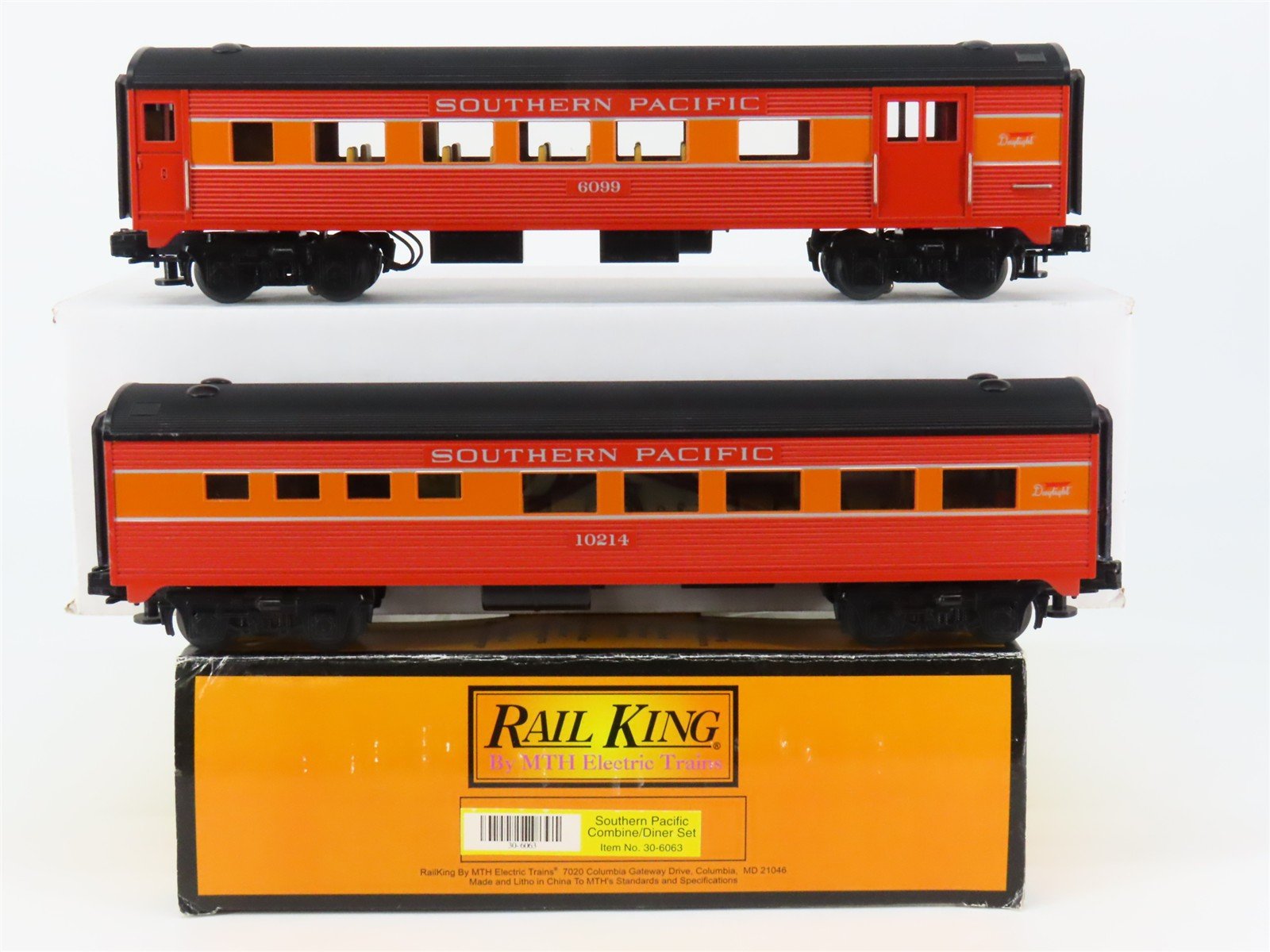 O Gauge 3-Rail MTH Rail King 30-6063 SP Daylight Combine/Diner Passengers 2-Pack