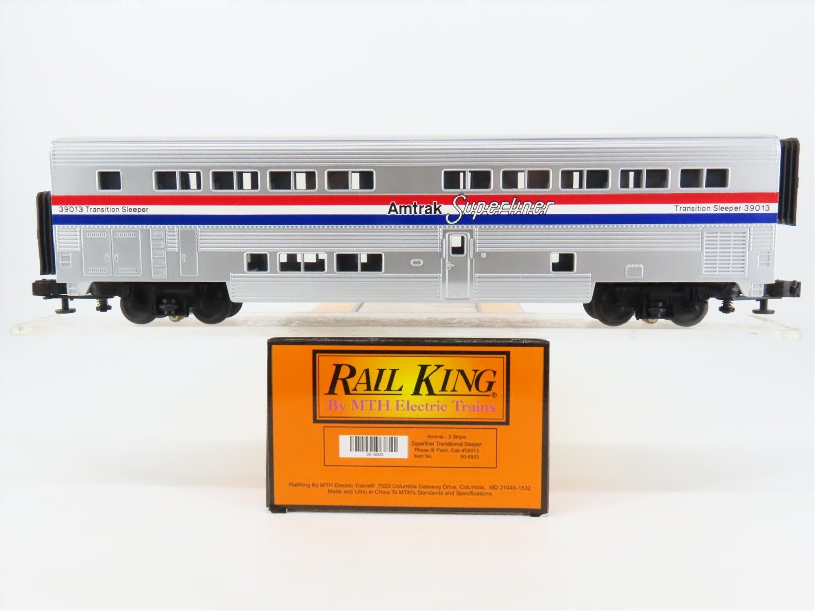 O Gauge 3-Rail MTH Rail King 30-6503 Amtrak Superliner Sleeper Passenger #39013