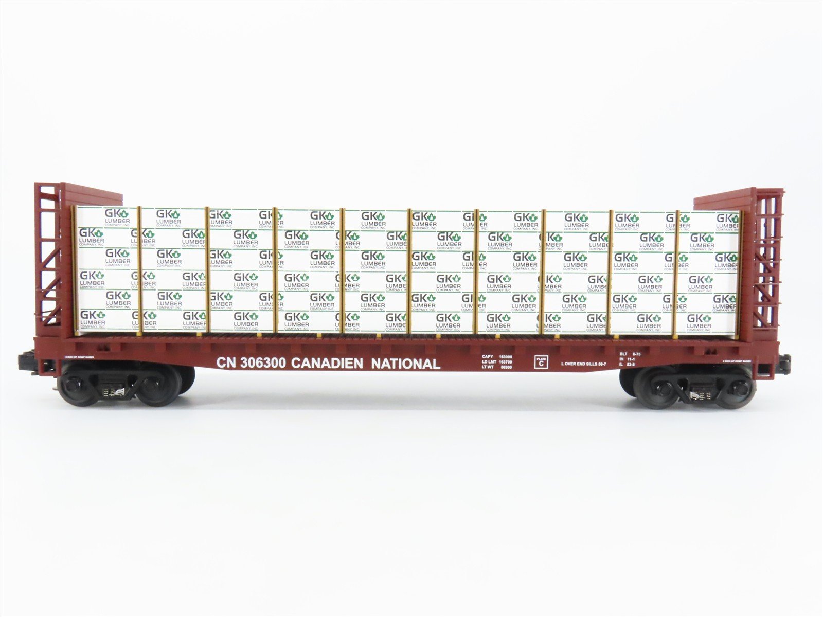 O Gauge 3-Rail MTH 20-98141 CN Canadian National Bulkhead Flat Car #306300