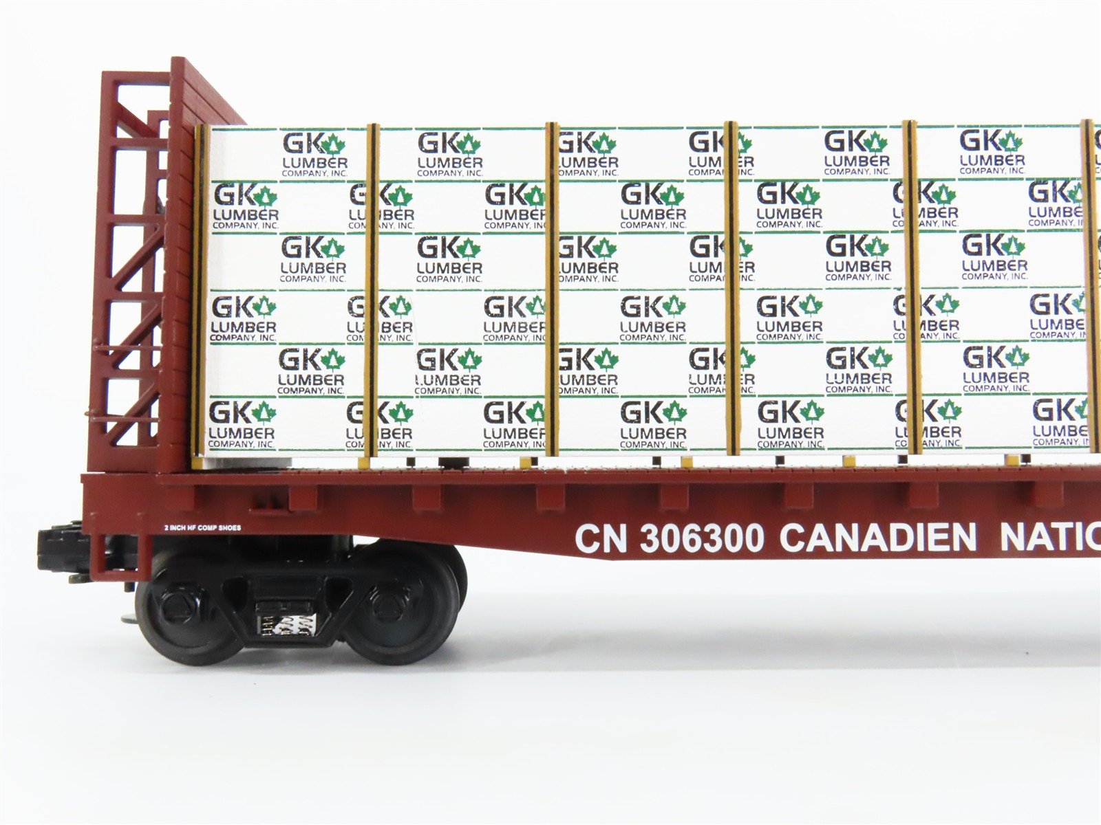 O Gauge 3-Rail MTH 20-98141 CN Canadian National Bulkhead Flat Car #306300