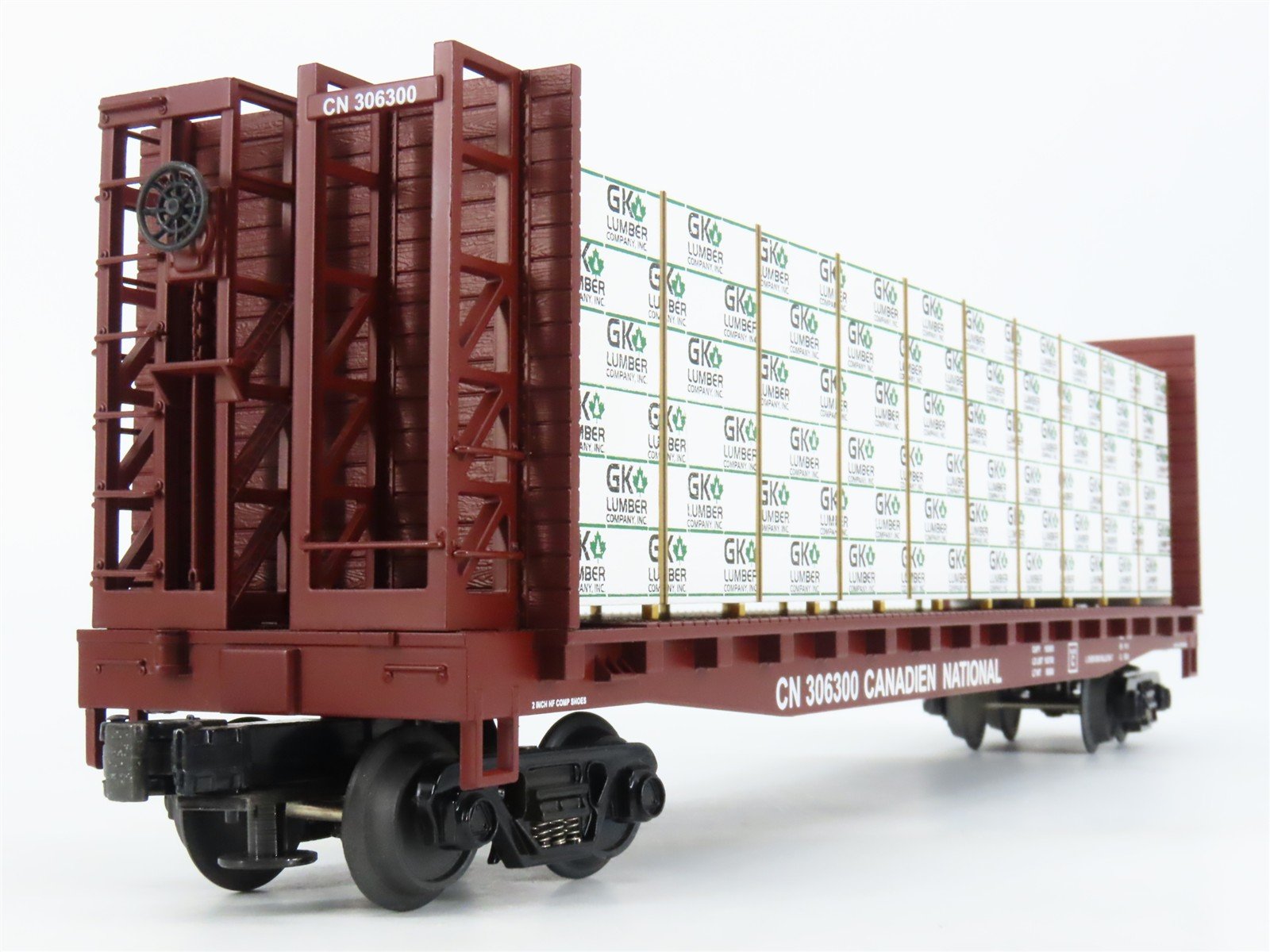 O Gauge 3-Rail MTH 20-98141 CN Canadian National Bulkhead Flat Car #306300