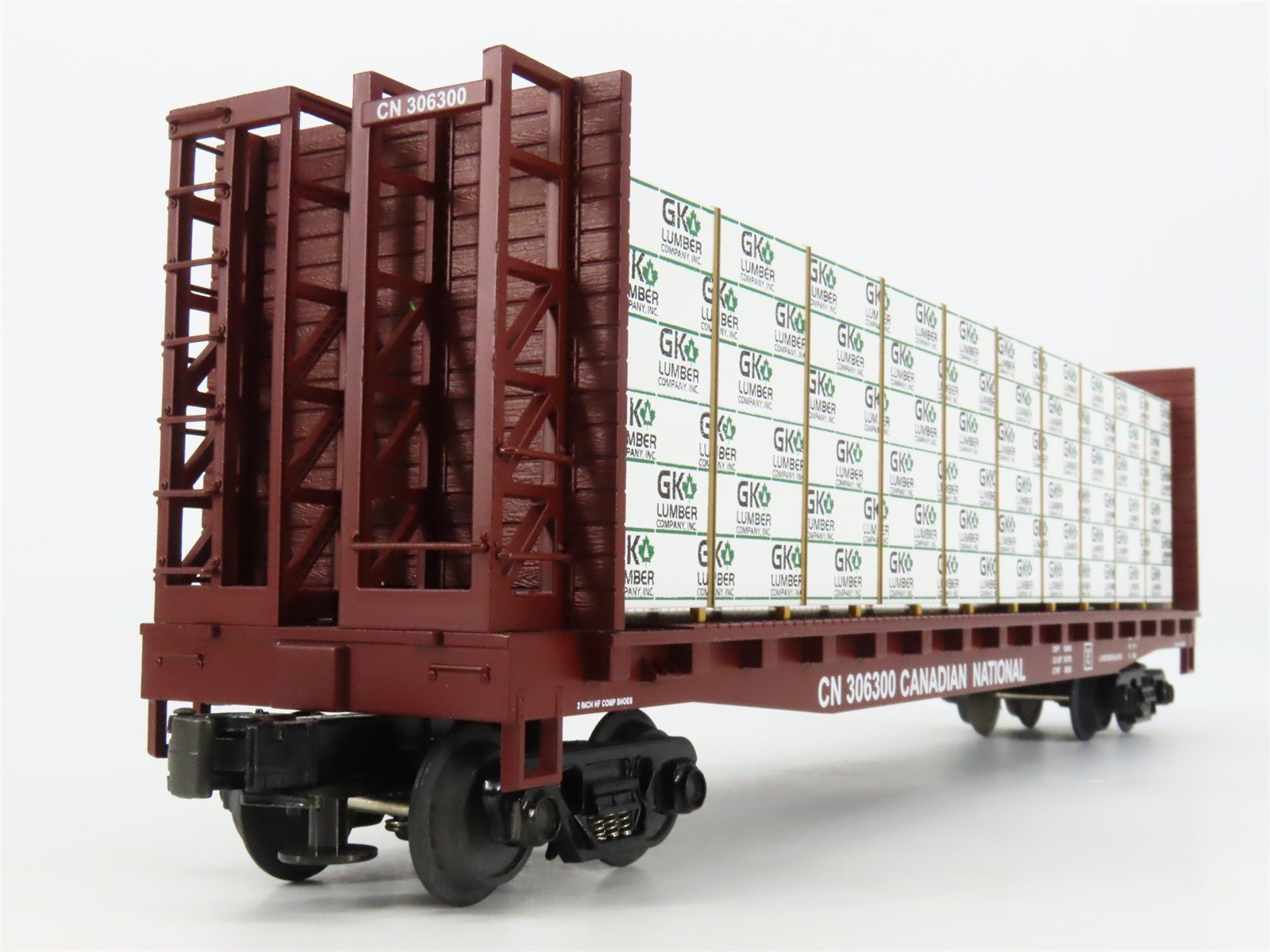 O Gauge 3-Rail MTH 20-98141 CN Canadian National Bulkhead Flat Car #306300