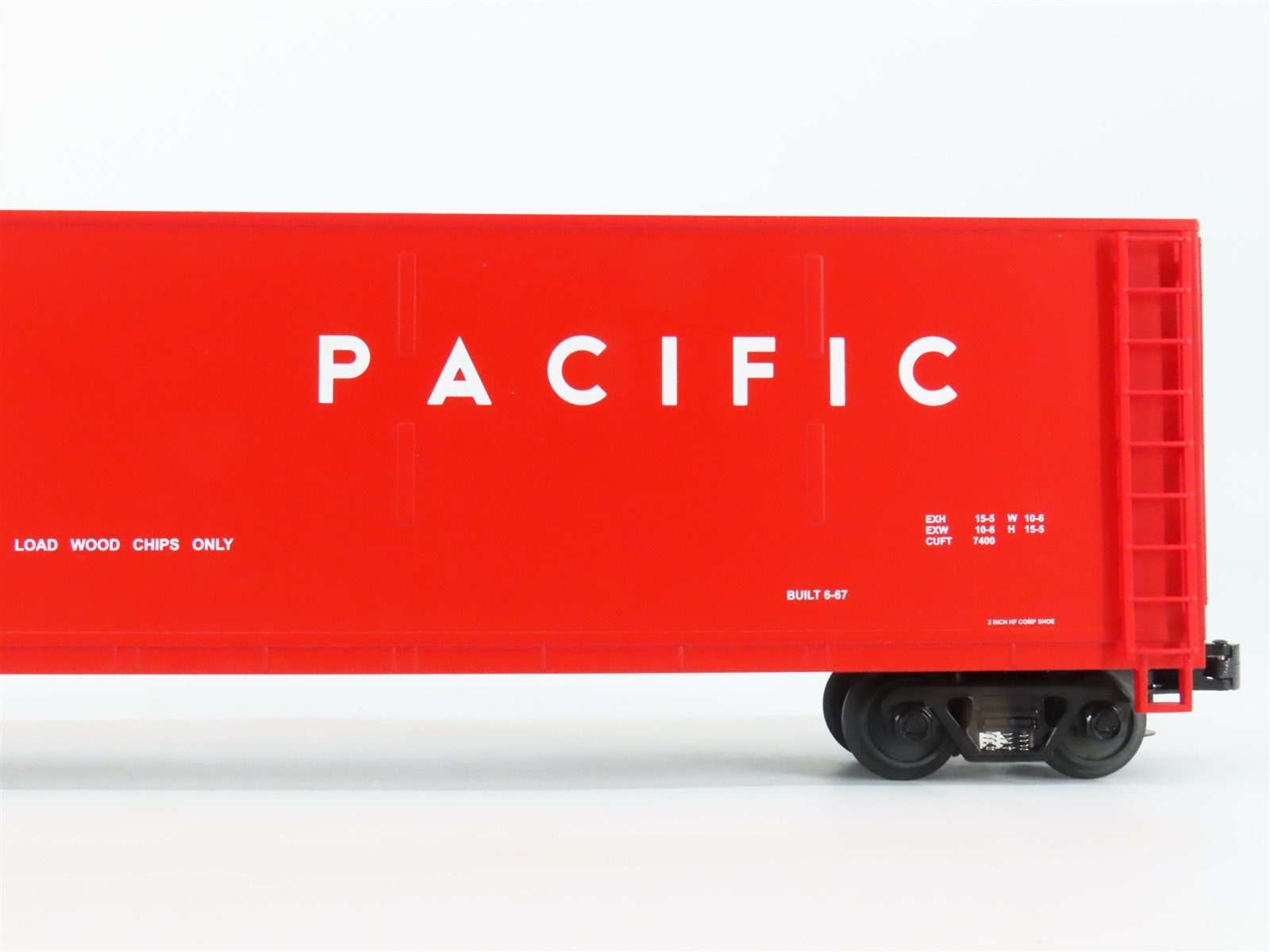 O Gauge 3-Rail MTH UP Union Pacific Railroad Wood Chip Hopper #147145 w/ Load