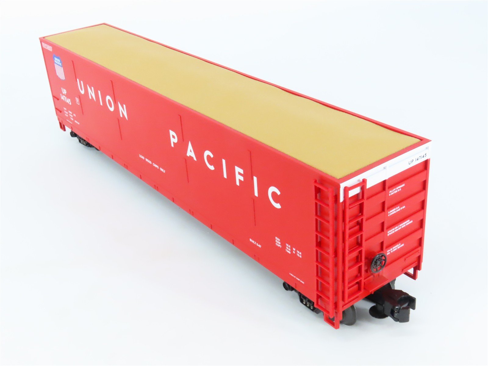 O Gauge 3-Rail MTH UP Union Pacific Railroad Wood Chip Hopper #147145 w/ Load