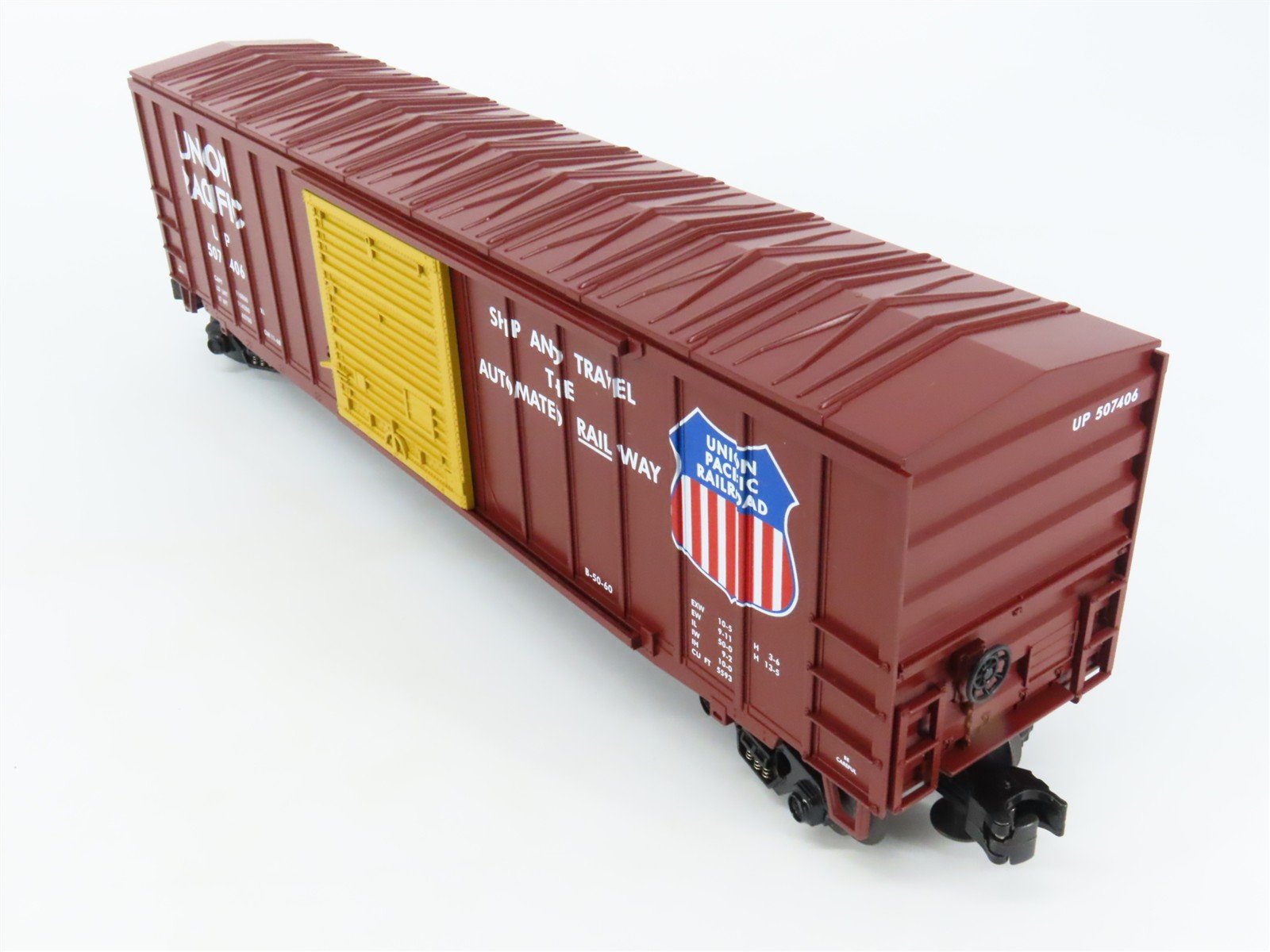 O Gauge 3-Rail MTH UP Union Pacific Railroad Single Door Box Car #507406