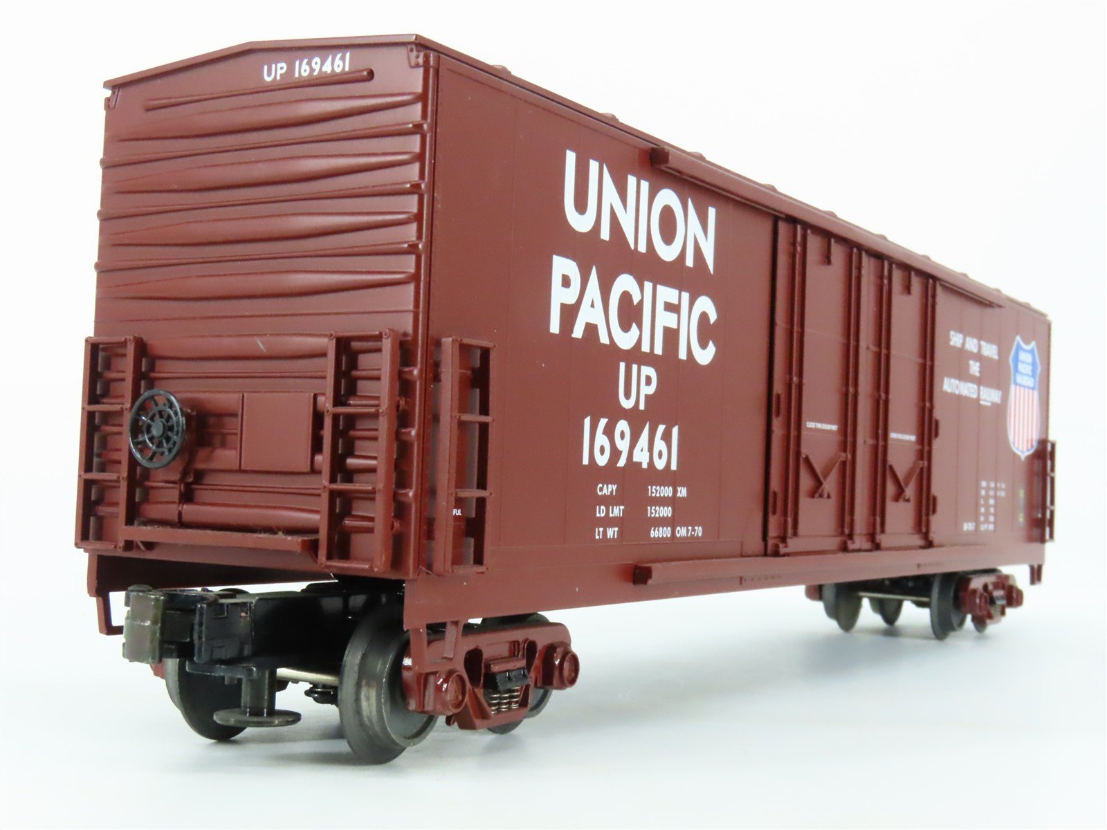 O Gauge 3-Rail MTH UP Union Pacific Railroad Double Plug Door Box Car #169461