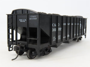 LOT of 2 HO Scale Roundhouse 1499 C&O Progress 3-Bay Hopper w/ Load - Upgraded