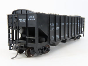 LOT of 2 HO Scale Roundhouse 1499 C&O Progress 3-Bay Hopper w/ Load - Upgraded