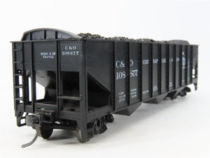 LOT of 2 HO Scale Roundhouse 1499 C&O Progress 3-Bay Hopper w/ Load - Upgraded