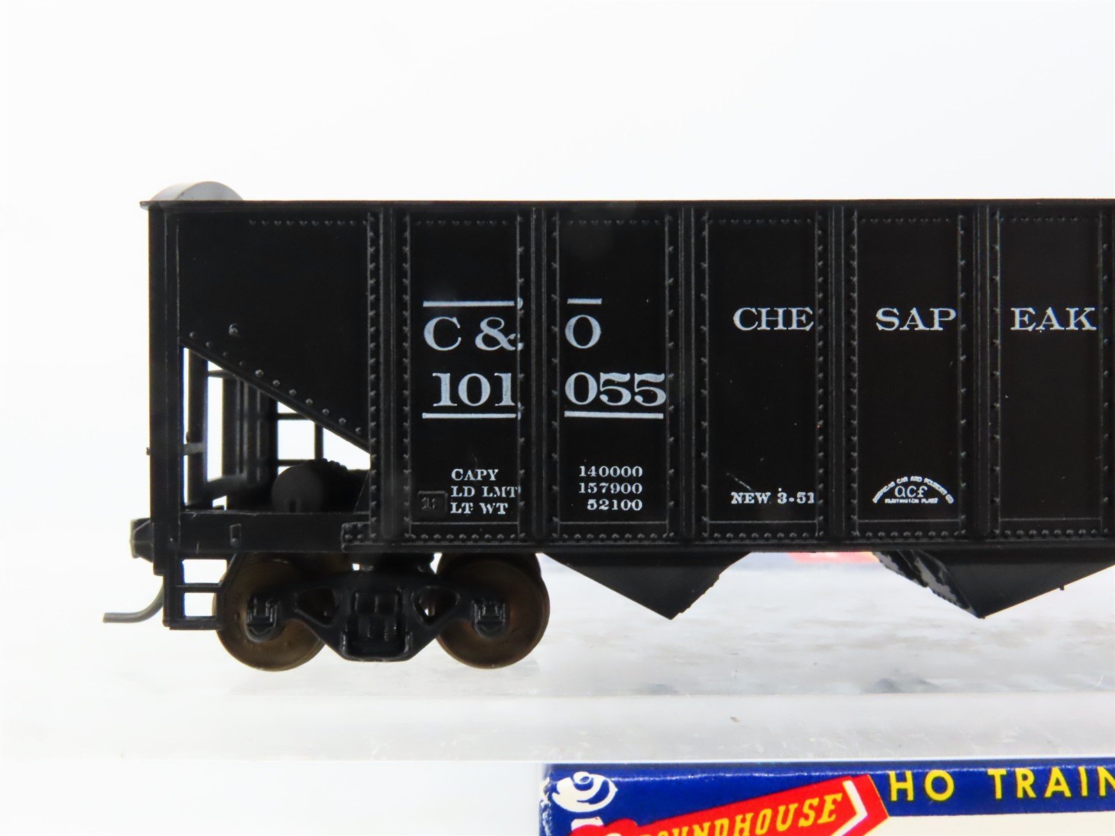 HO Scale Roundhouse 1499 C&O Progress 3-Bay Open Hopper #101055 - Upgraded