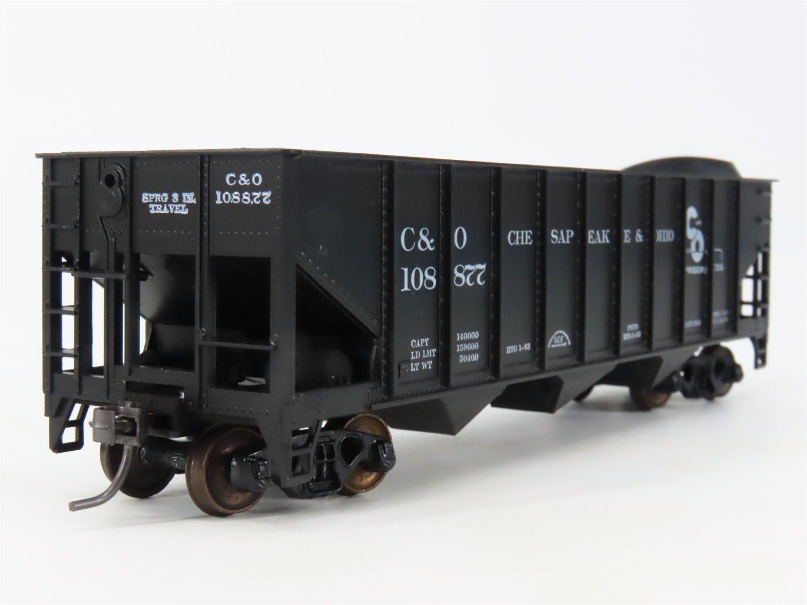 HO Scale Roundhouse 1499 C&O Progress 3-Bay Open Hopper #108877 - Upgraded