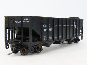 HO Scale Roundhouse 1499 C&O Progress 3-Bay Open Hopper #108877 - Upgraded