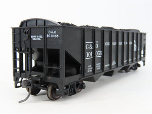 LOT of 2 HO Scale Roundhouse 1499 C&O Progress 3-Bay Hopper w/ Load - Upgraded