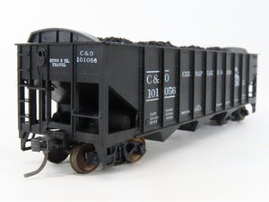 LOT of 2 HO Scale Roundhouse 1499 C&O Progress 3-Bay Hopper w/ Load - Upgraded
