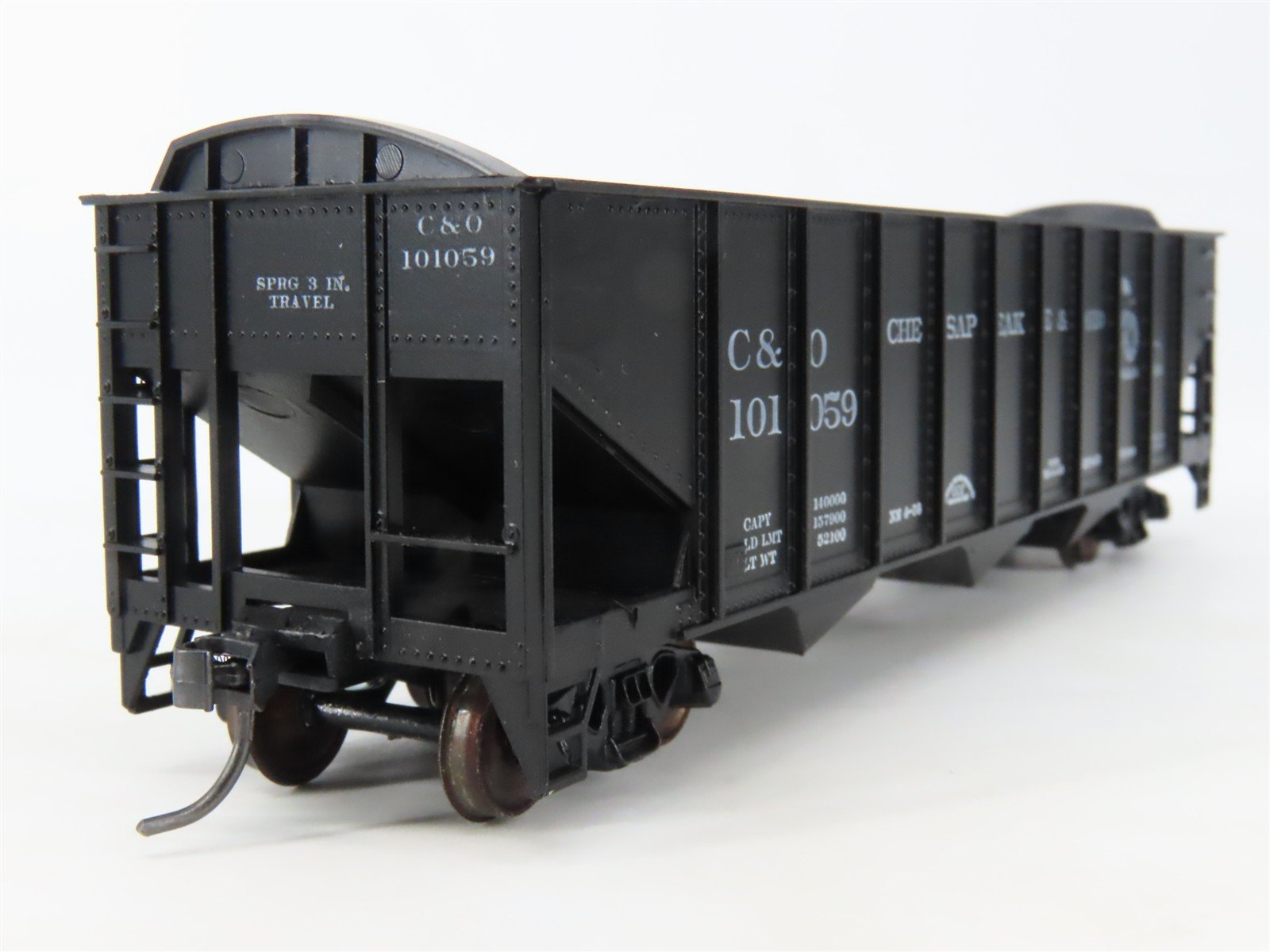 HO Scale Roundhouse 1499 C&O Progress 3-Bay Open Hopper #101059 - Upgraded